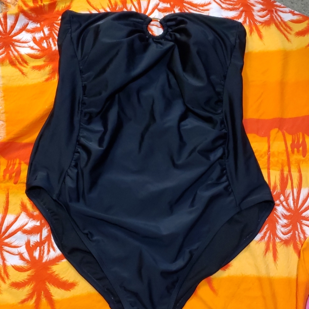 Strapless Black One Piece Suit size 1X